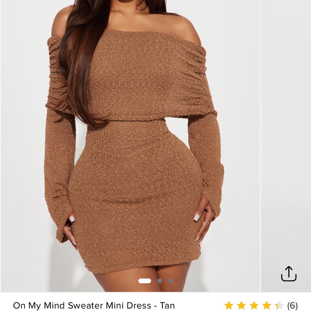Brown Fashion Nova Sweater Mini Dress🥥
